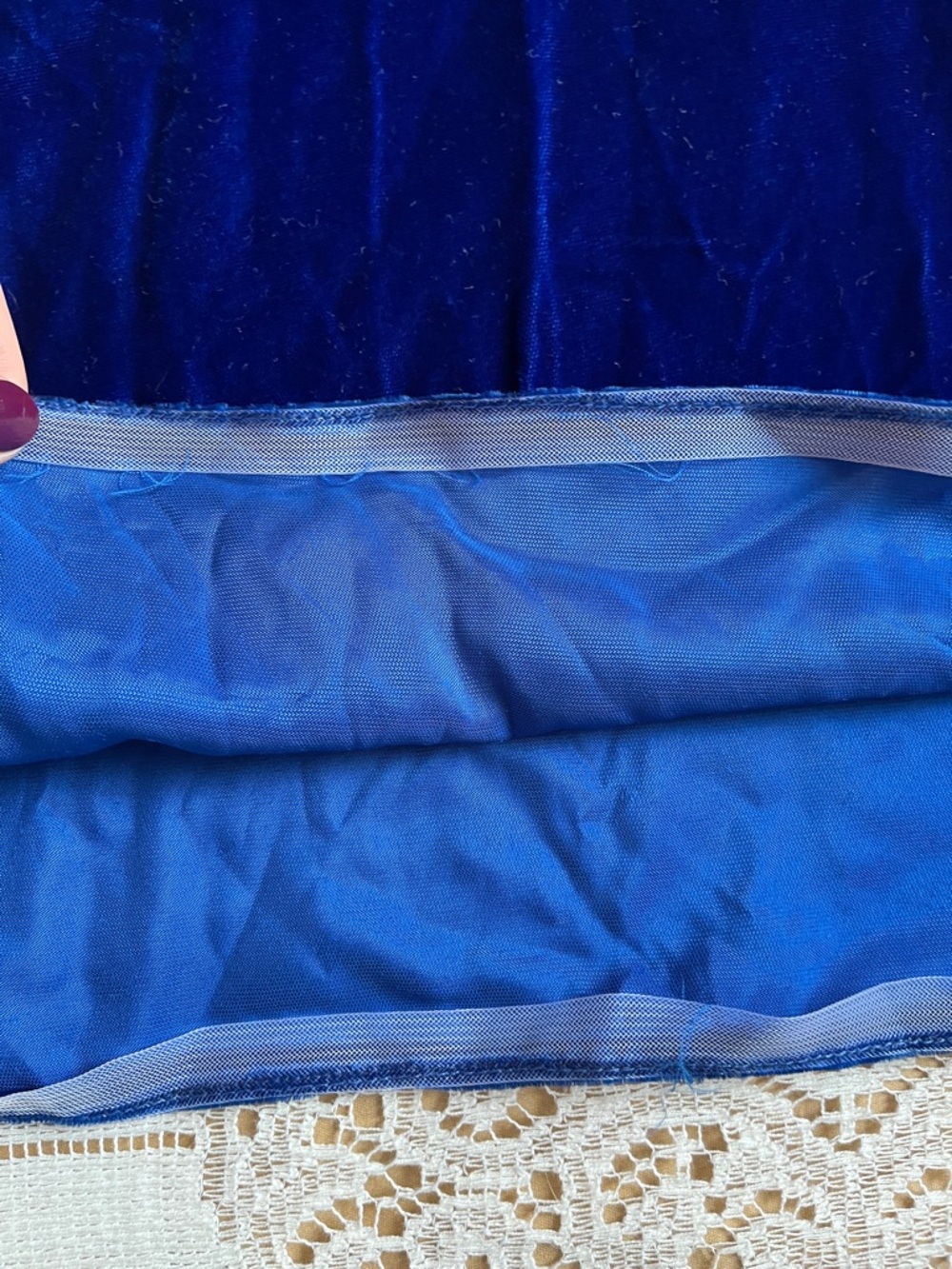 1970's Handmade Velvet Edwardian Revival Maxi Dress, Size 0/2 - Picture 9 of 9